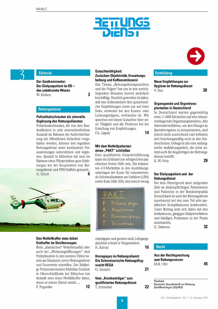 RETTUNGSDIENST 03/1999