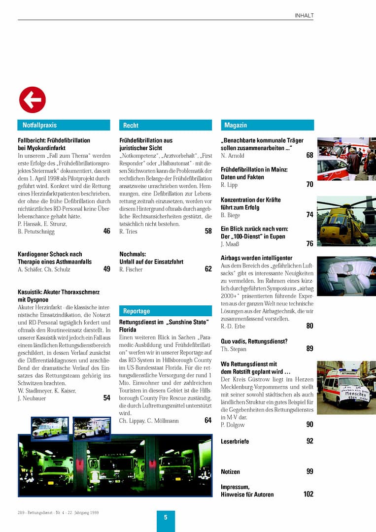 RETTUNGSDIENST 04/1999