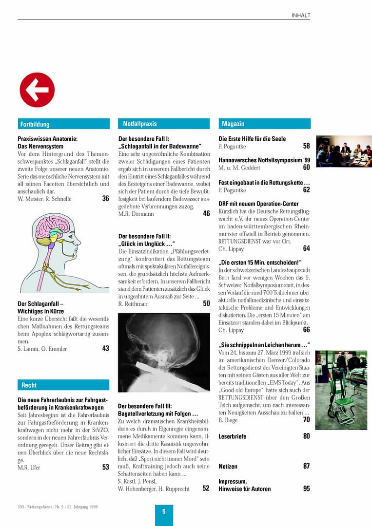 RETTUNGSDIENST 05/1999
