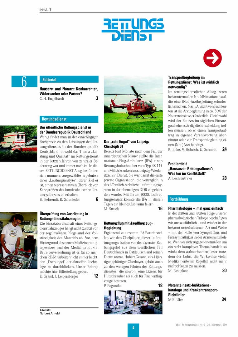 RETTUNGSDIENST 06/1999