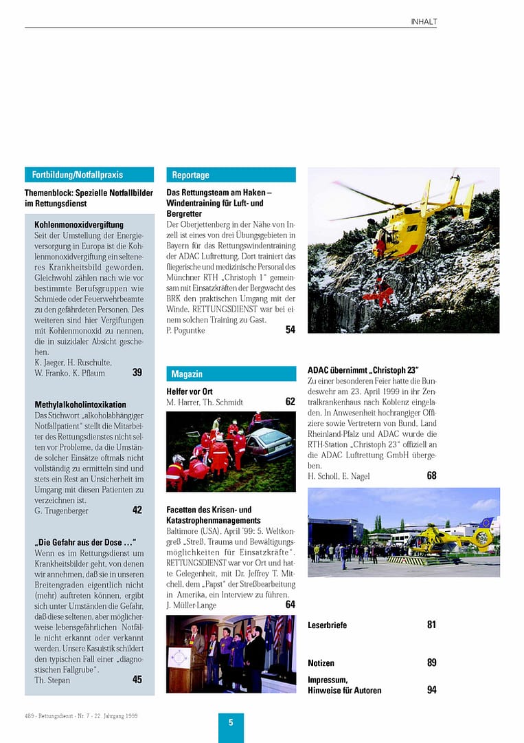RETTUNGSDIENST 07/1999