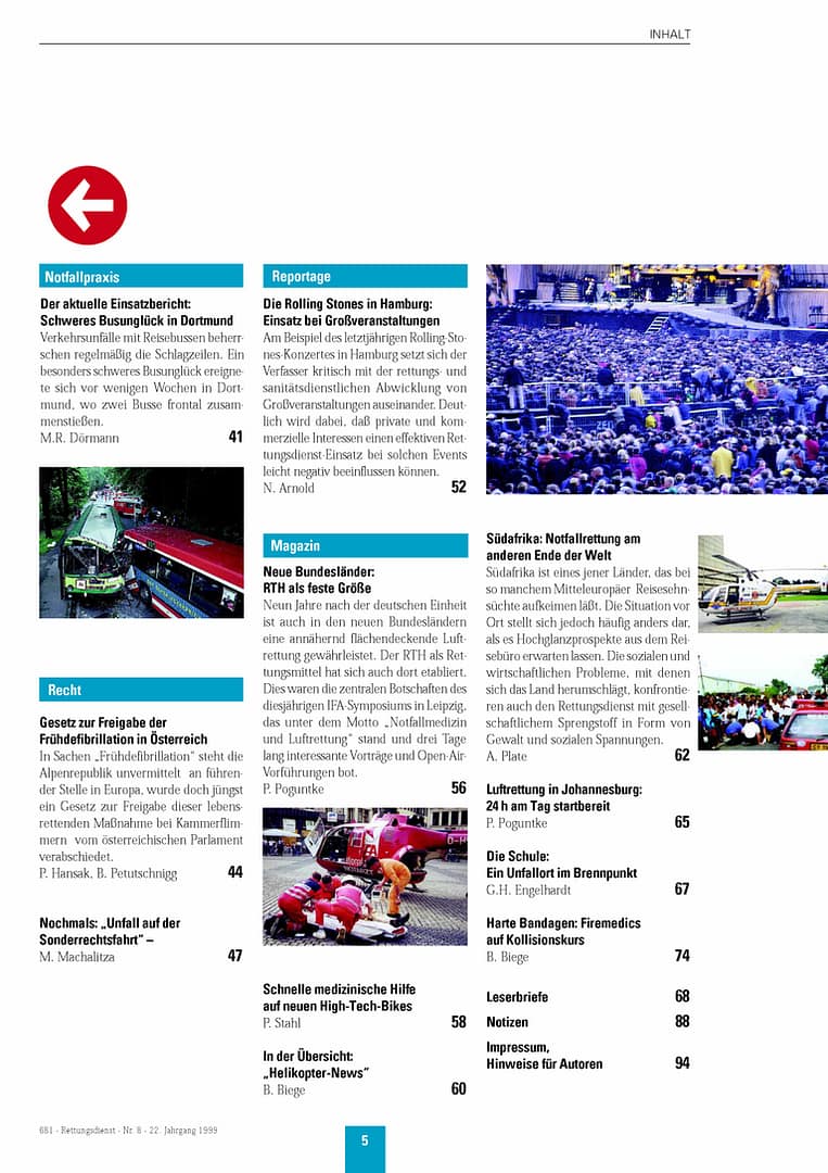 RETTUNGSDIENST 08/1999