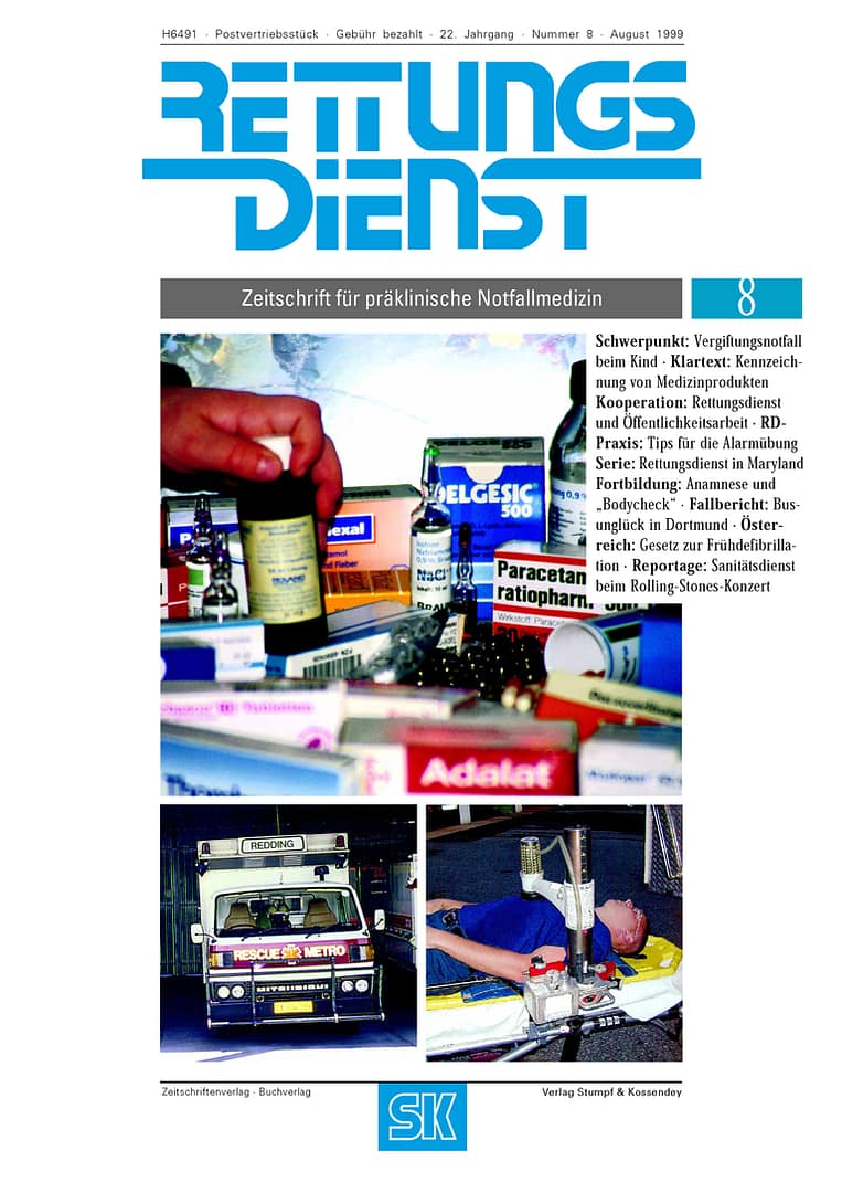 RETTUNGSDIENST 08/1999
