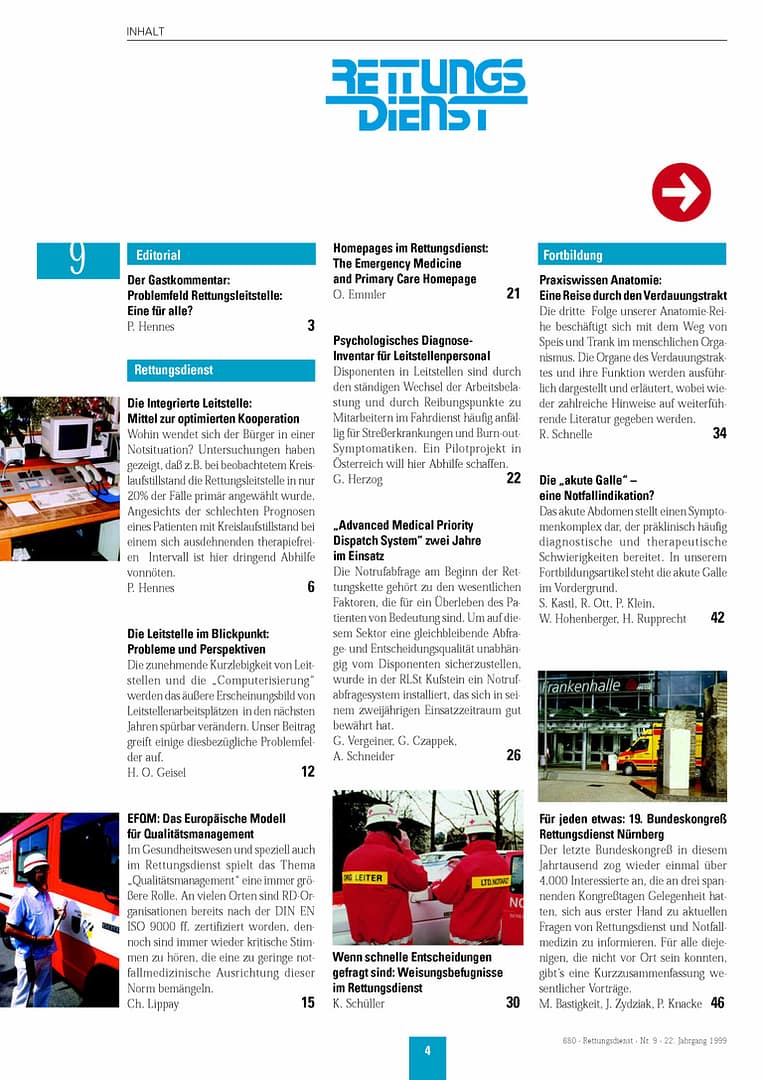 RETTUNGSDIENST 09/1999