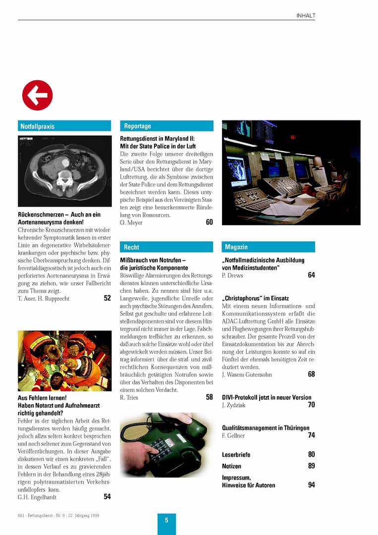 RETTUNGSDIENST 09/1999