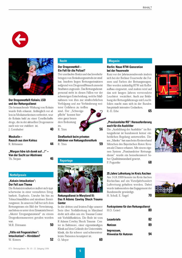 RETTUNGSDIENST 10/1999