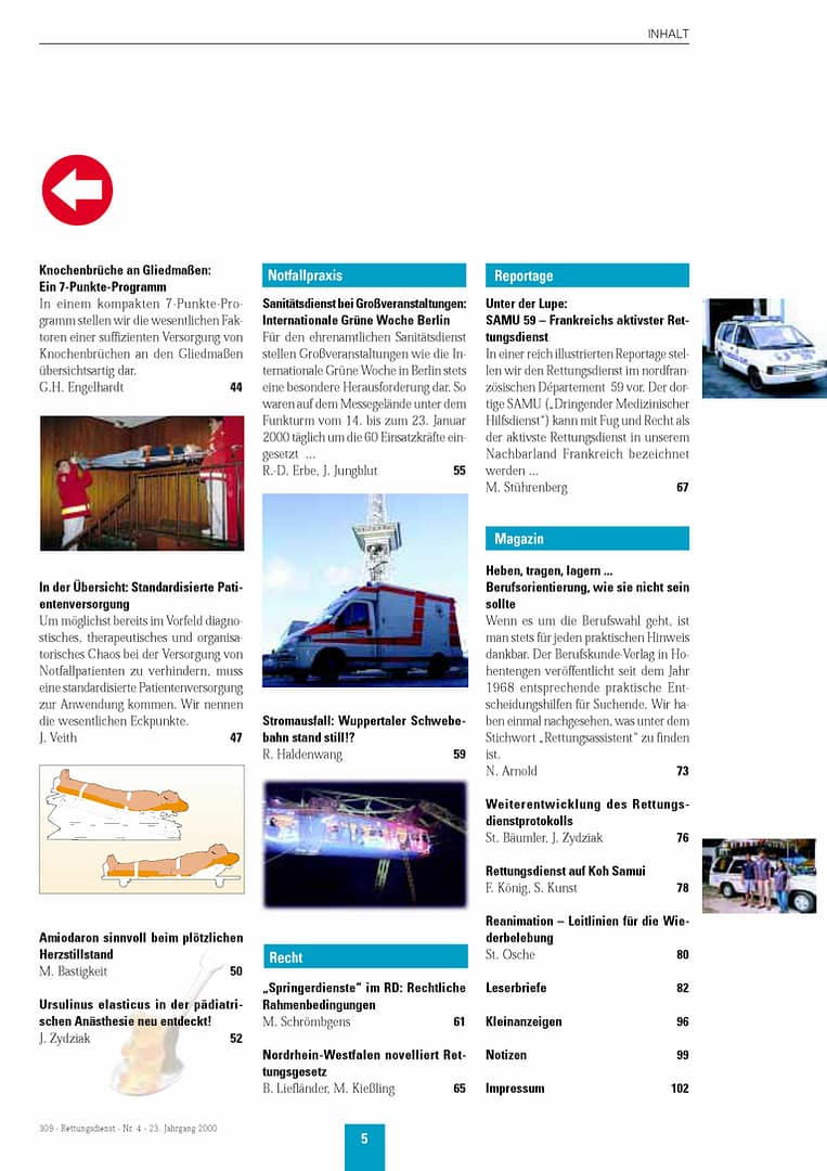 RETTUNGSDIENST 04/2000