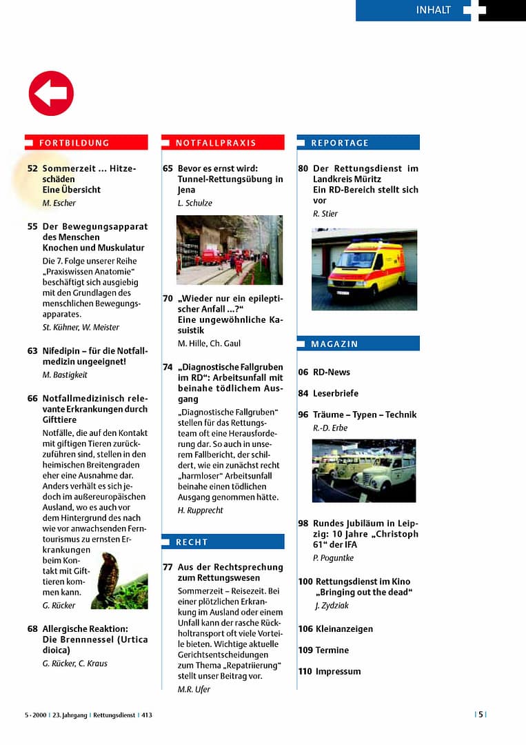 RETTUNGSDIENST 05/2000