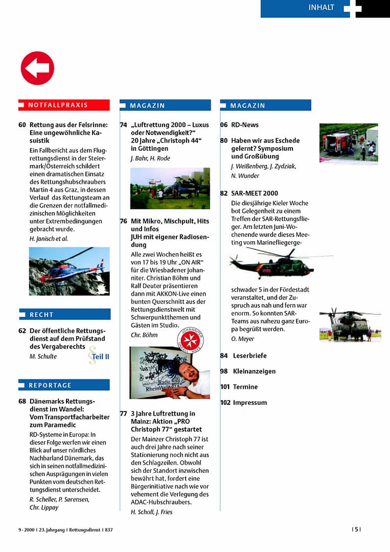 RETTUNGSDIENST 09/2000