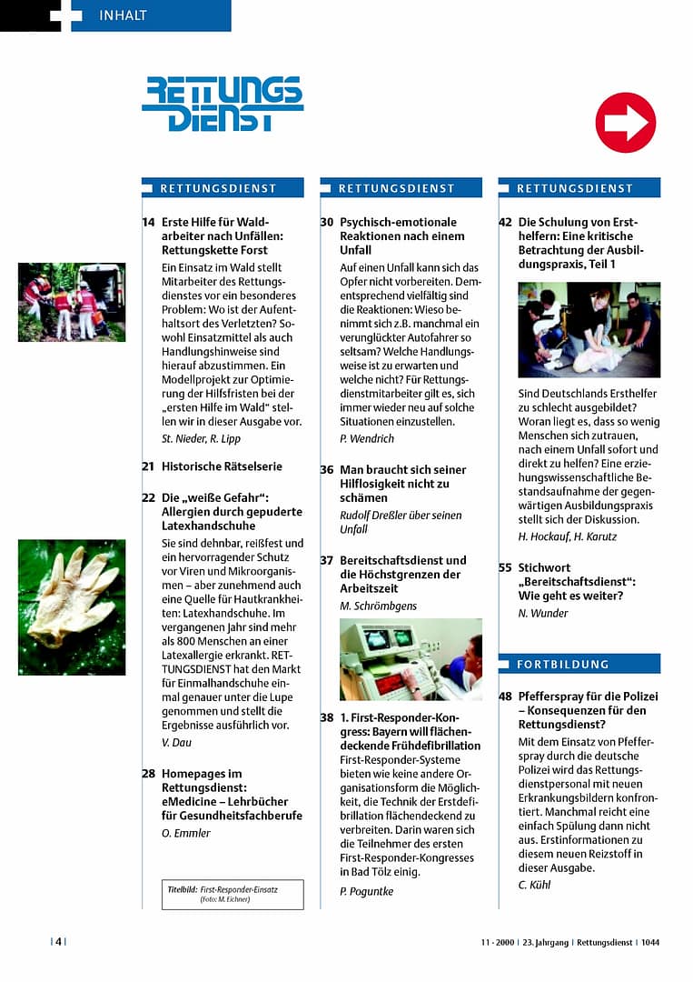 RETTUNGSDIENST 11/2000