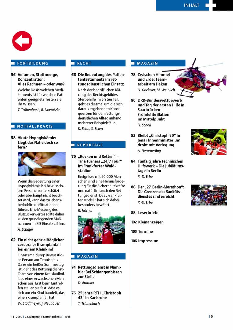 RETTUNGSDIENST 11/2000
