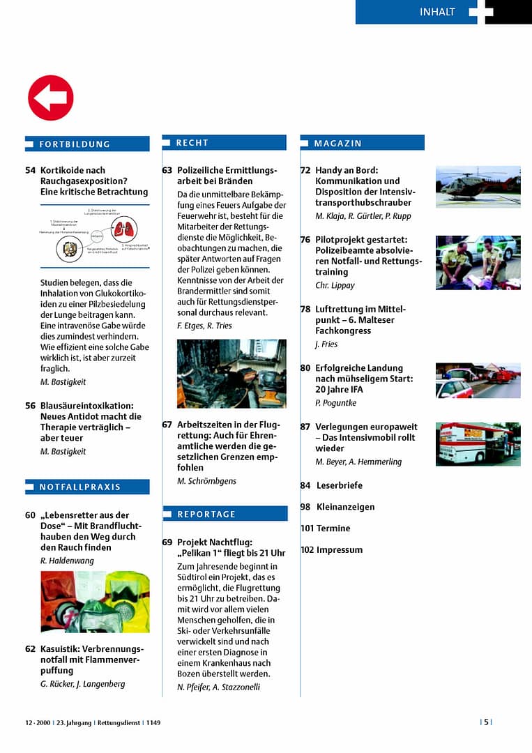 RETTUNGSDIENST 12/2000
