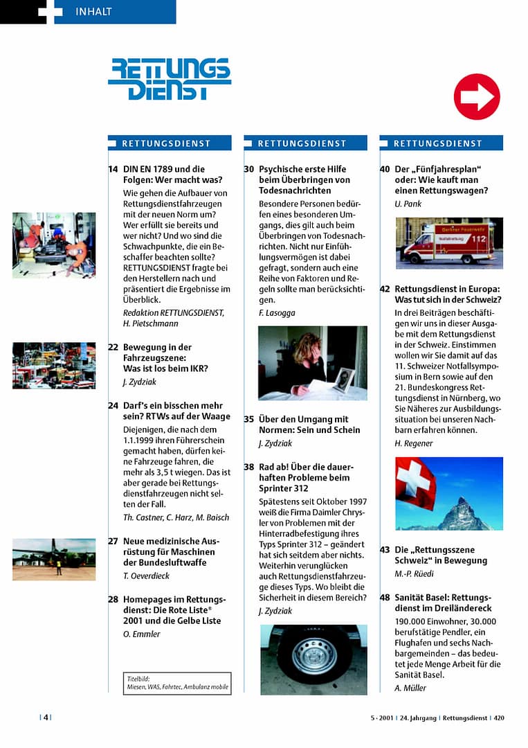 RETTUNGSDIENST 05/2001