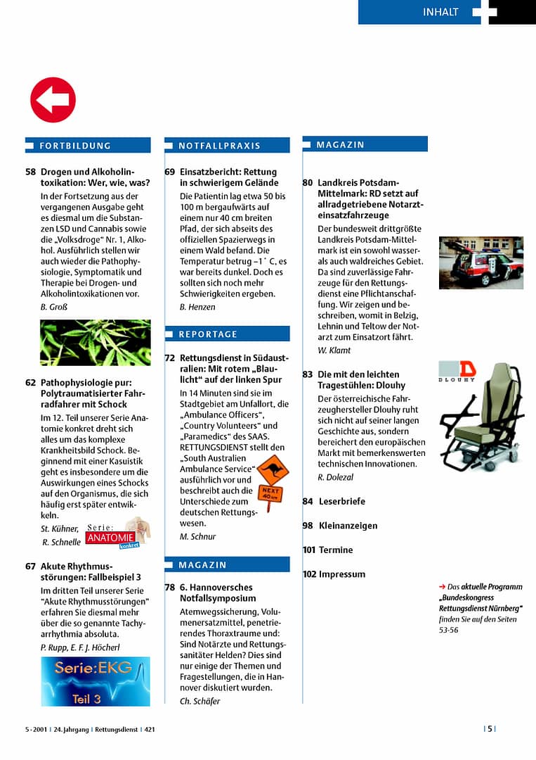 RETTUNGSDIENST 05/2001