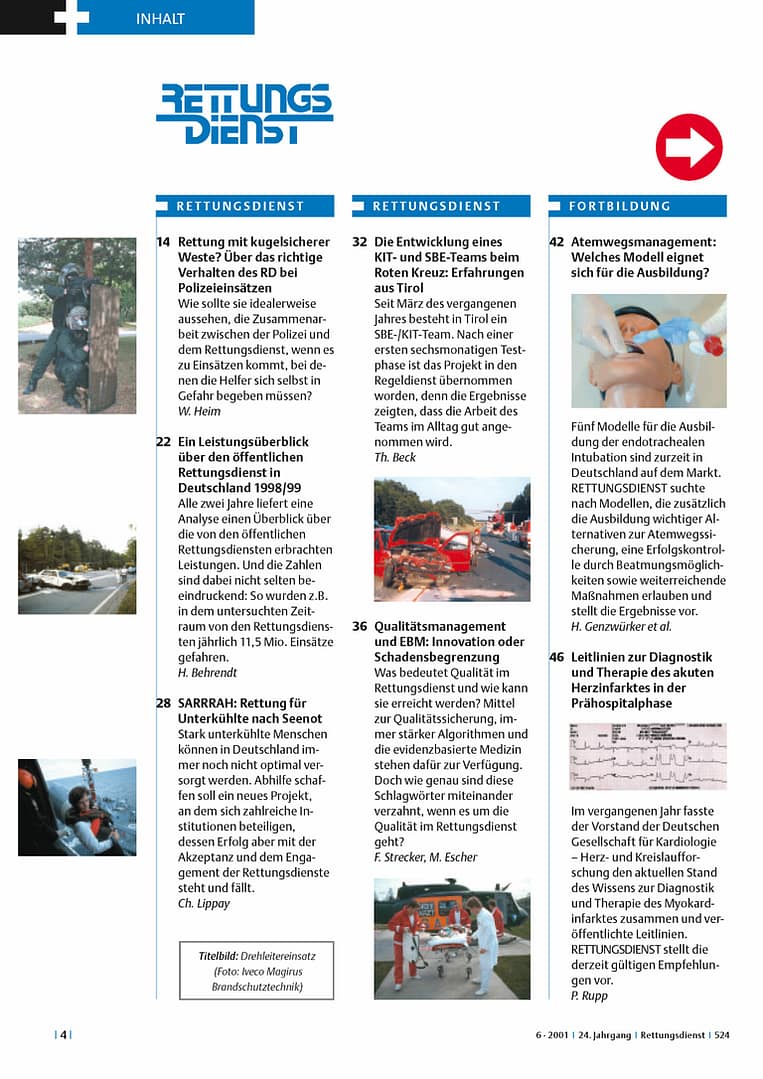 RETTUNGSDIENST 06/2001