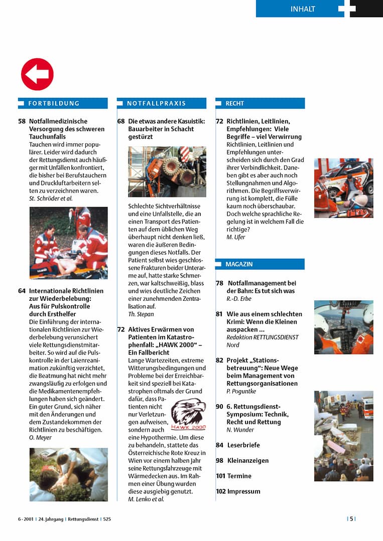 RETTUNGSDIENST 06/2001