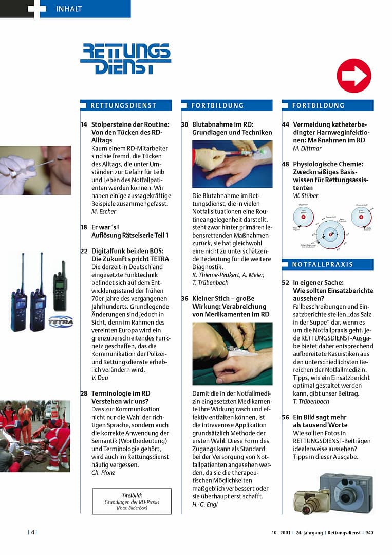 RETTUNGSDIENST 10/2001