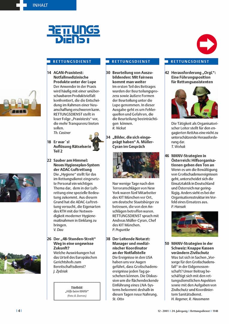 RETTUNGSDIENST 12/2001