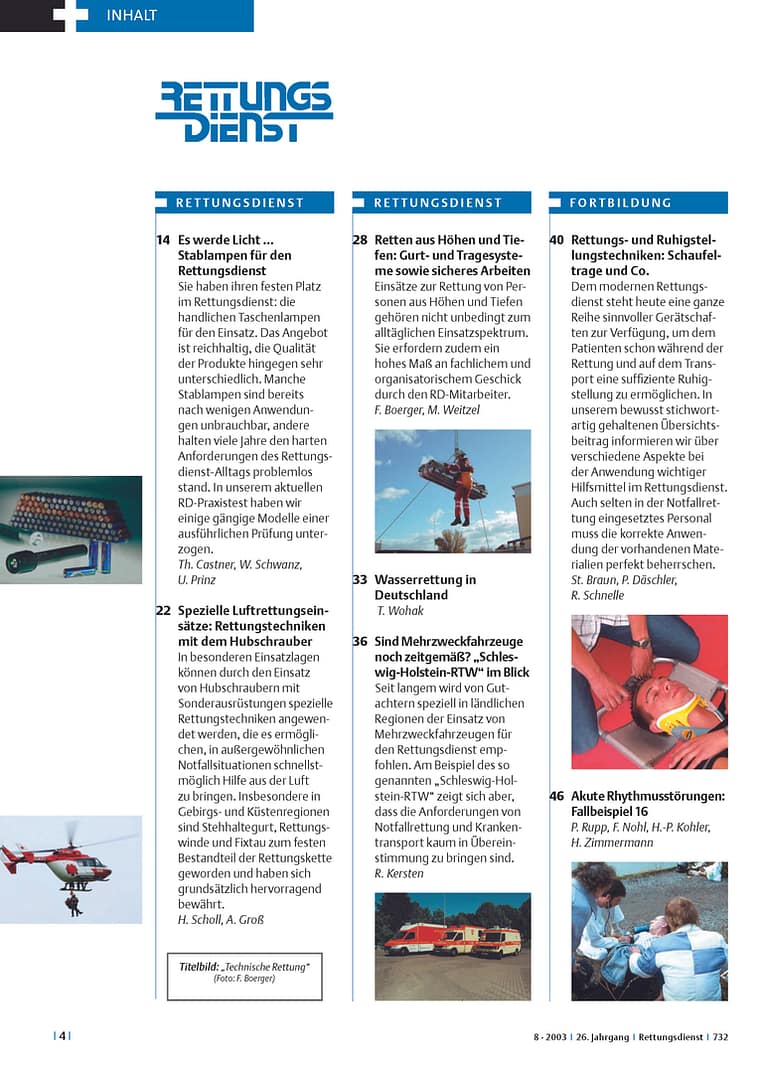 RETTUNGSDIENST 08/2003