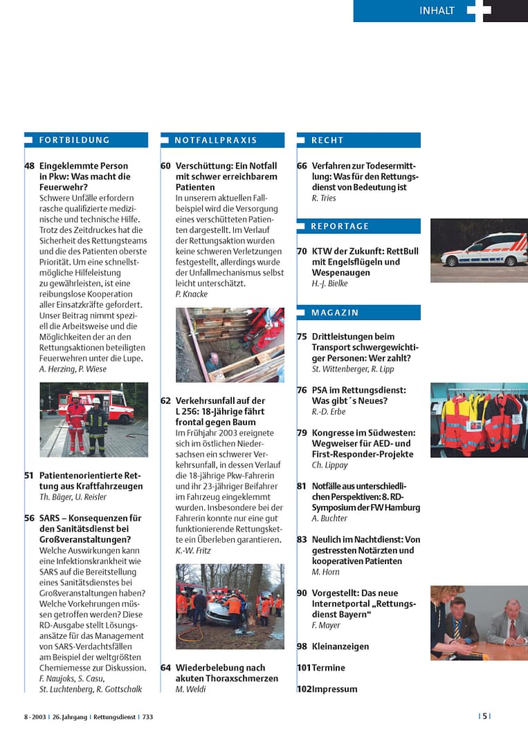 RETTUNGSDIENST 08/2003