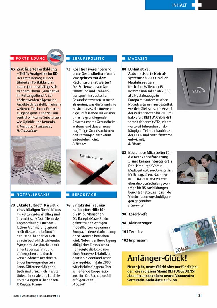 RETTUNGSDIENST 01/2006