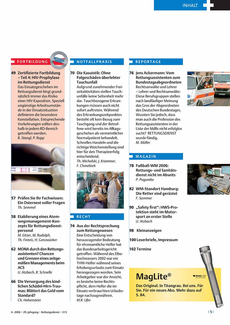RETTUNGSDIENST 01/2006