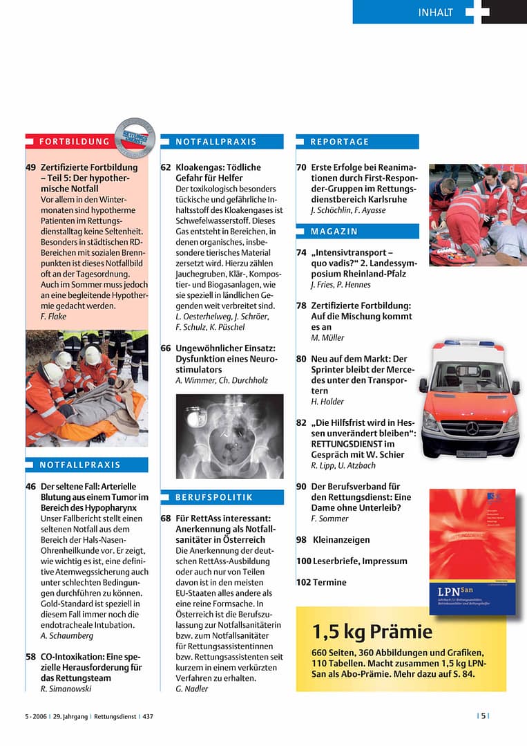 RETTUNGSDIENST 01/2006