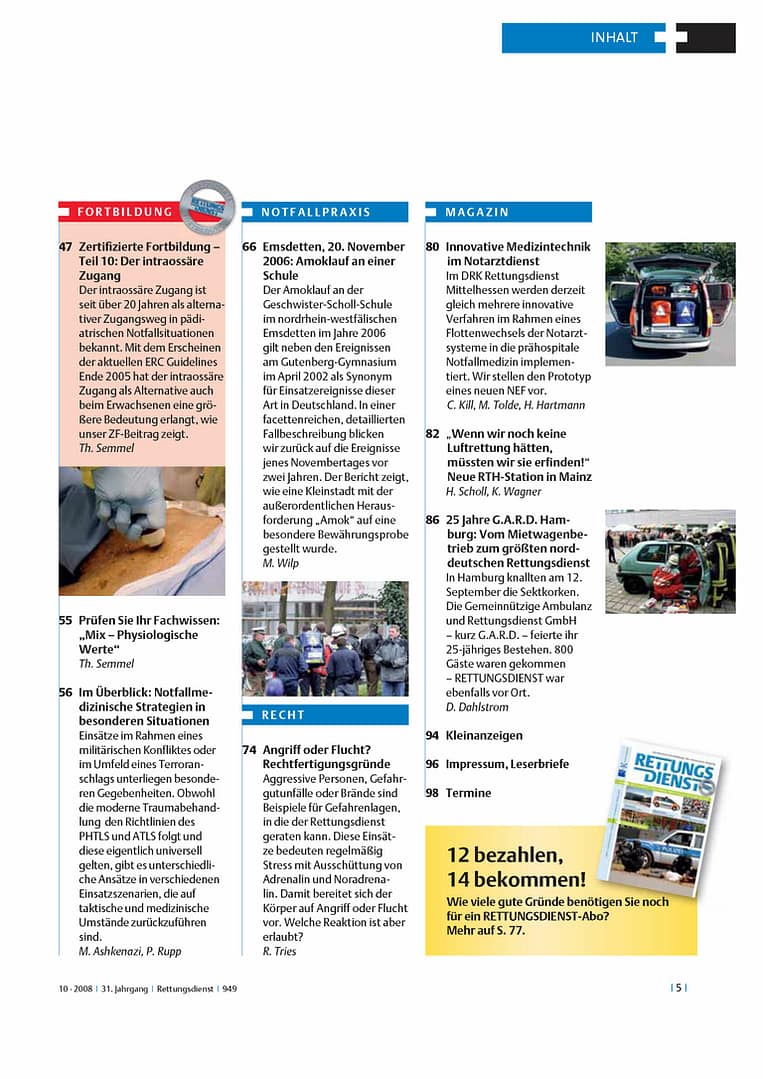RETTUNGSDIENST 10/2008