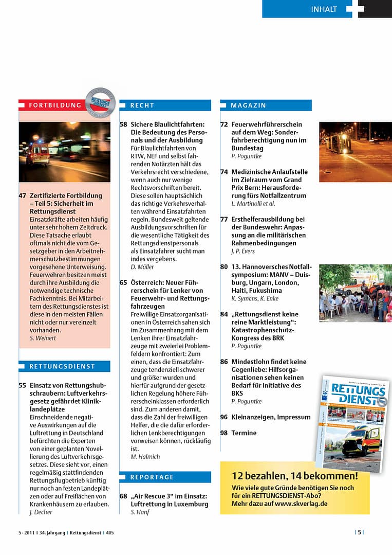 RETTUNGSDIENST 05/2011