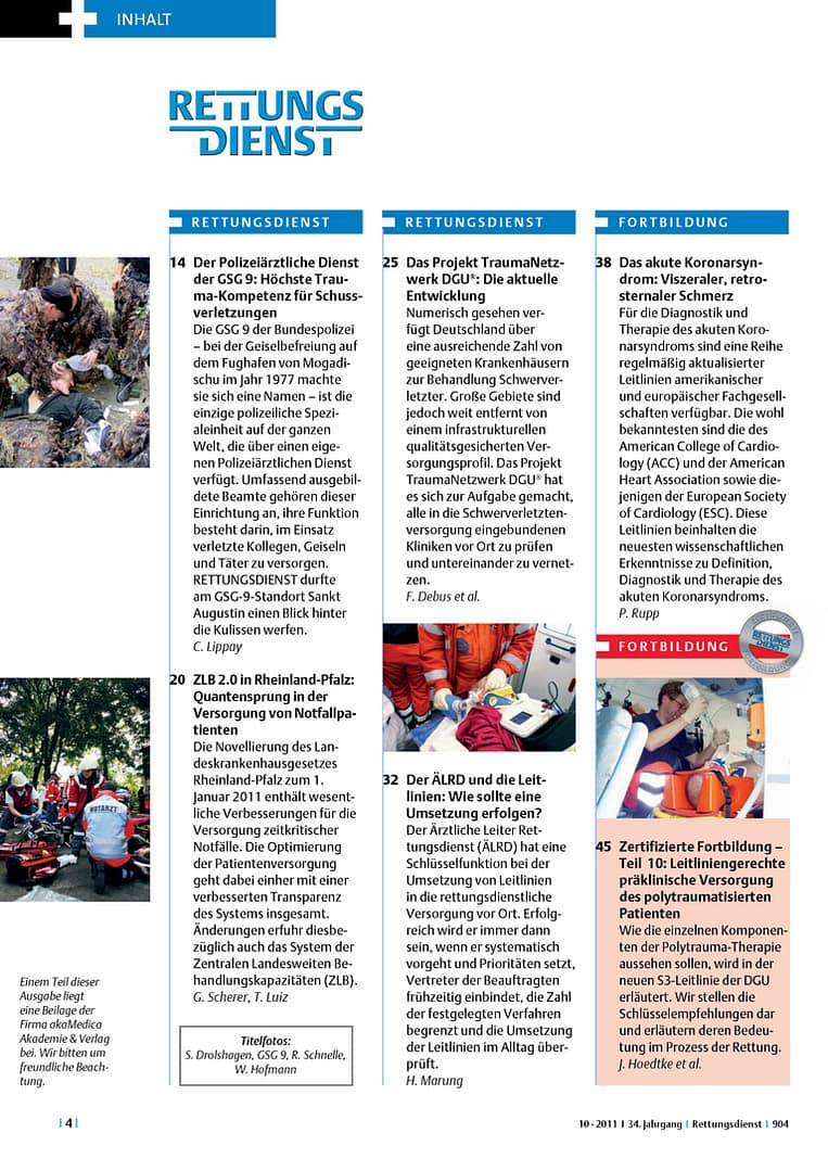 RETTUNGSDIENST 10/2011