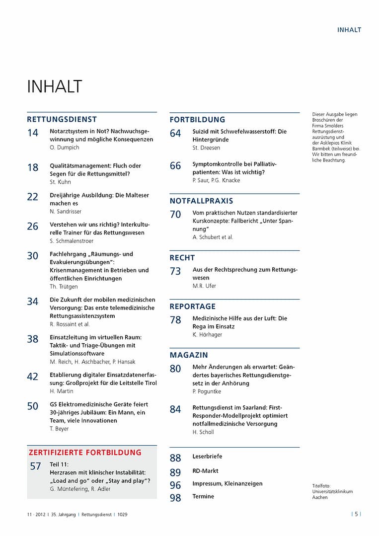 RETTUNGSDIENST 11/2012