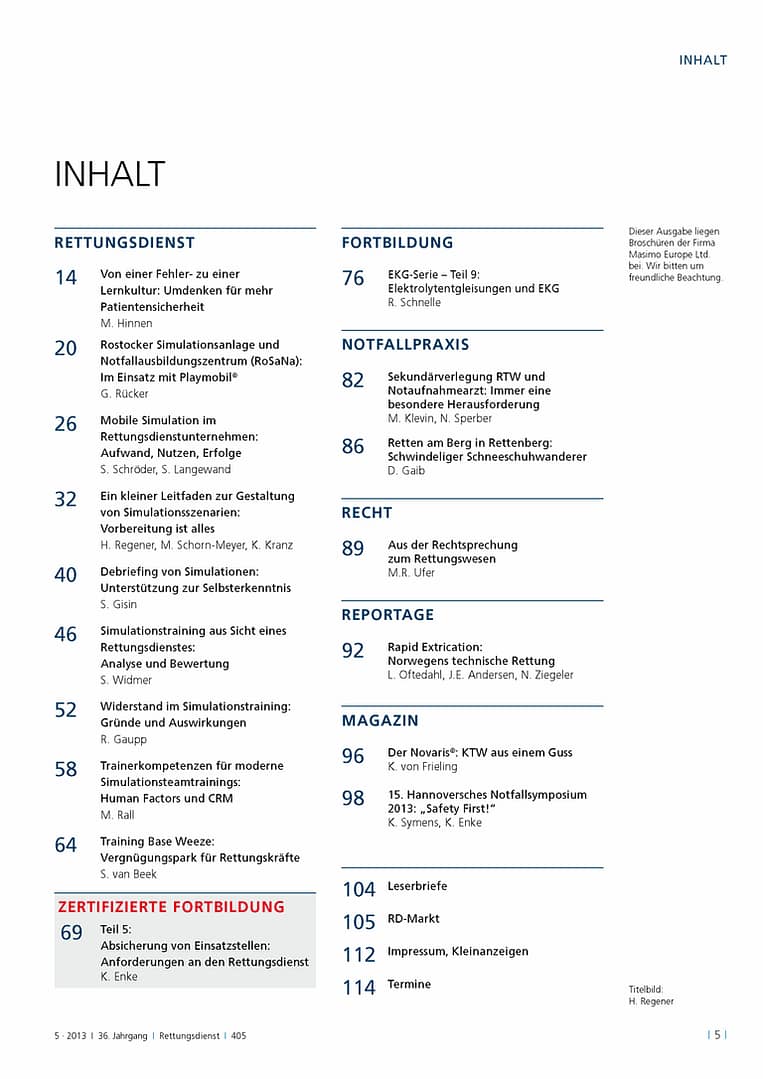 RETTUNGSDIENST 05/2013