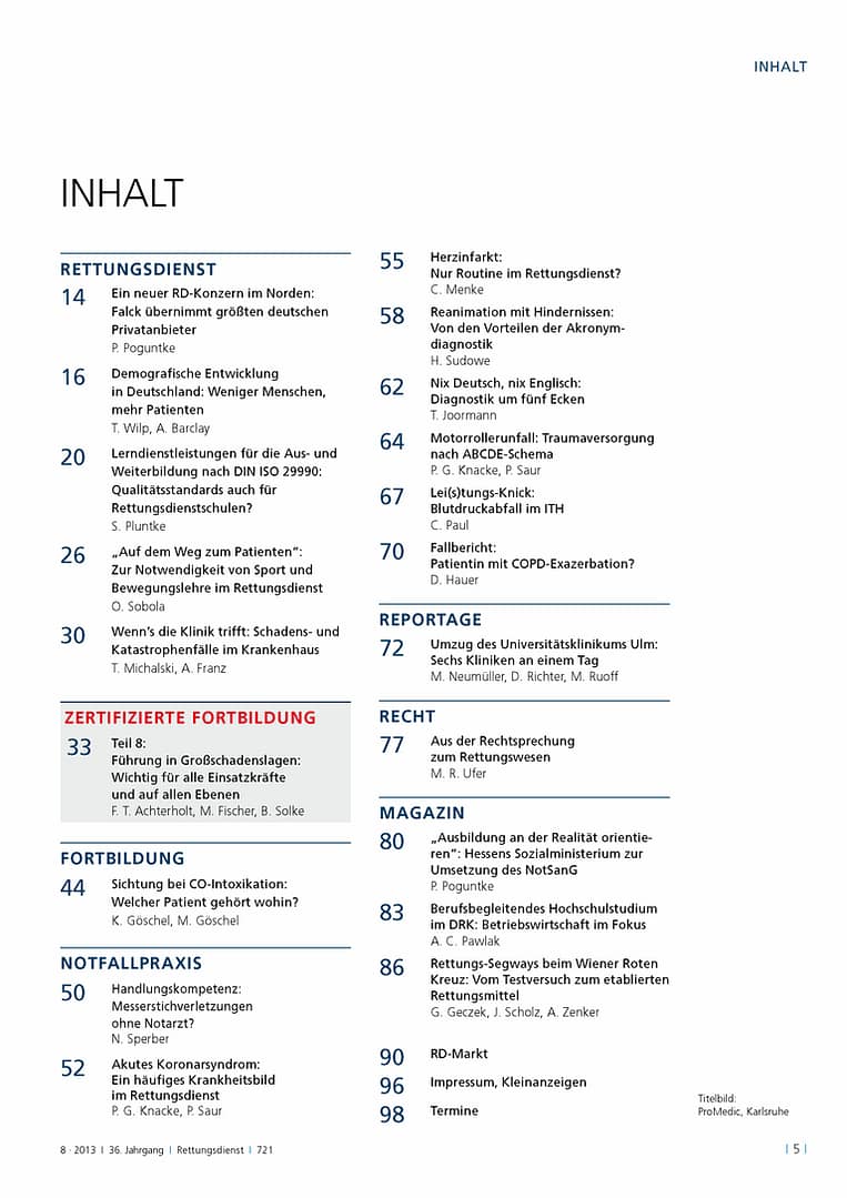 RETTUNGSDIENST 08/2013