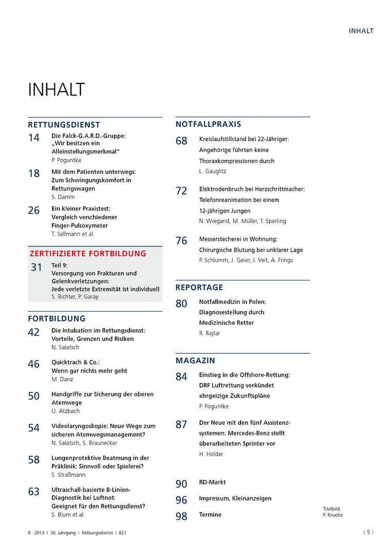 RETTUNGSDIENST 09/2013