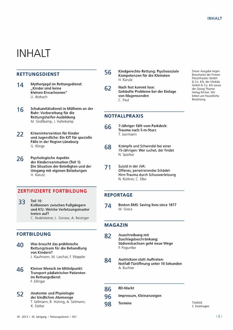RETTUNGSDIENST 10/2013