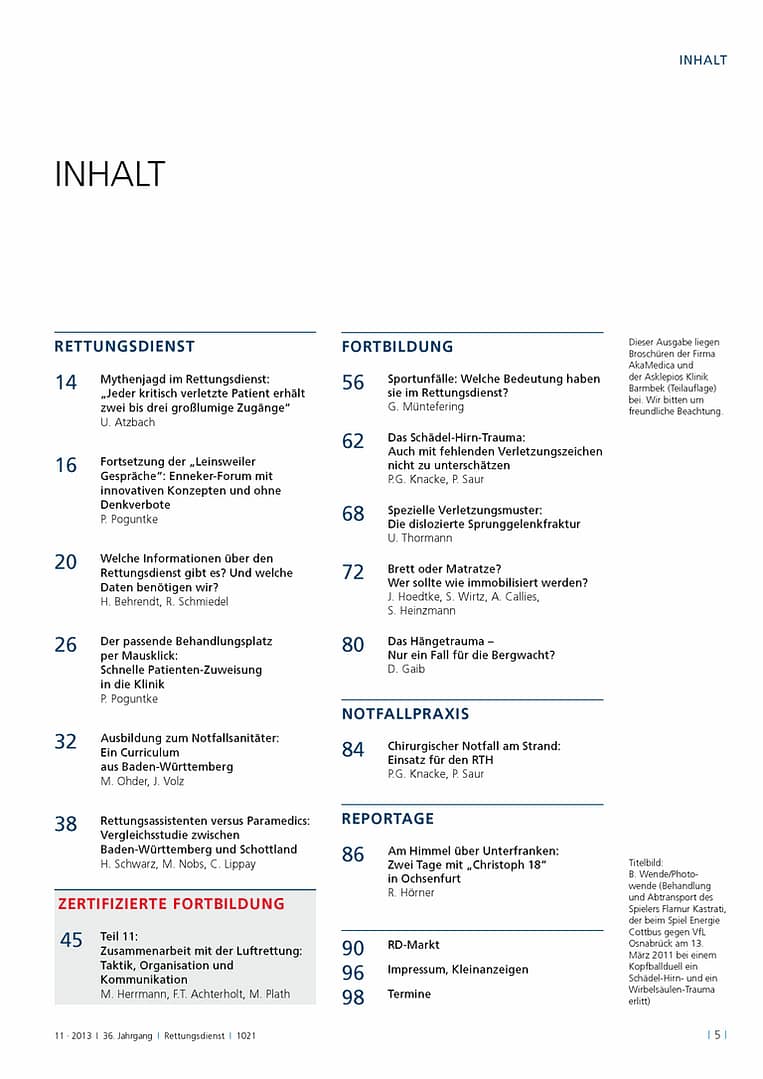 RETTUNGSDIENST 11/2013