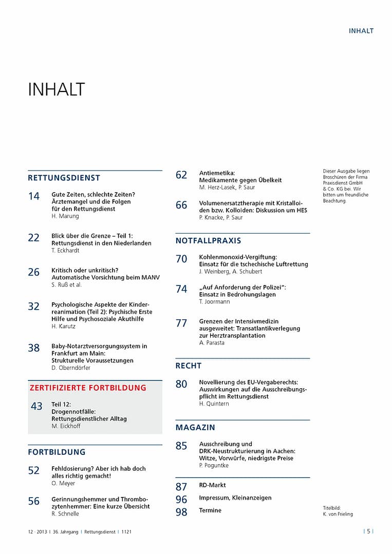 RETTUNGSDIENST 12/2013