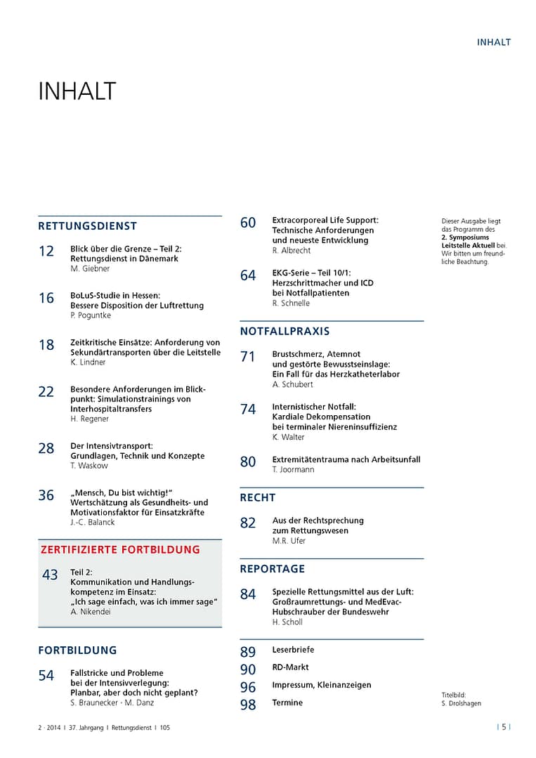 RETTUNGSDIENST 02/2014