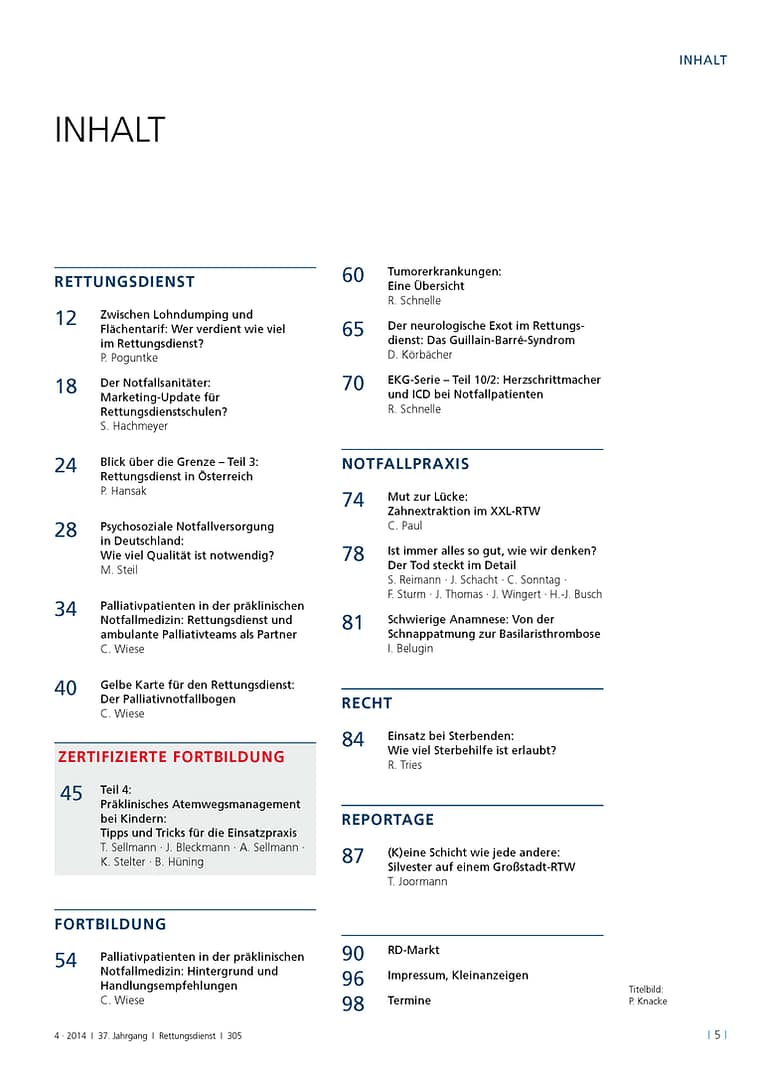 RETTUNGSDIENST 04/2014