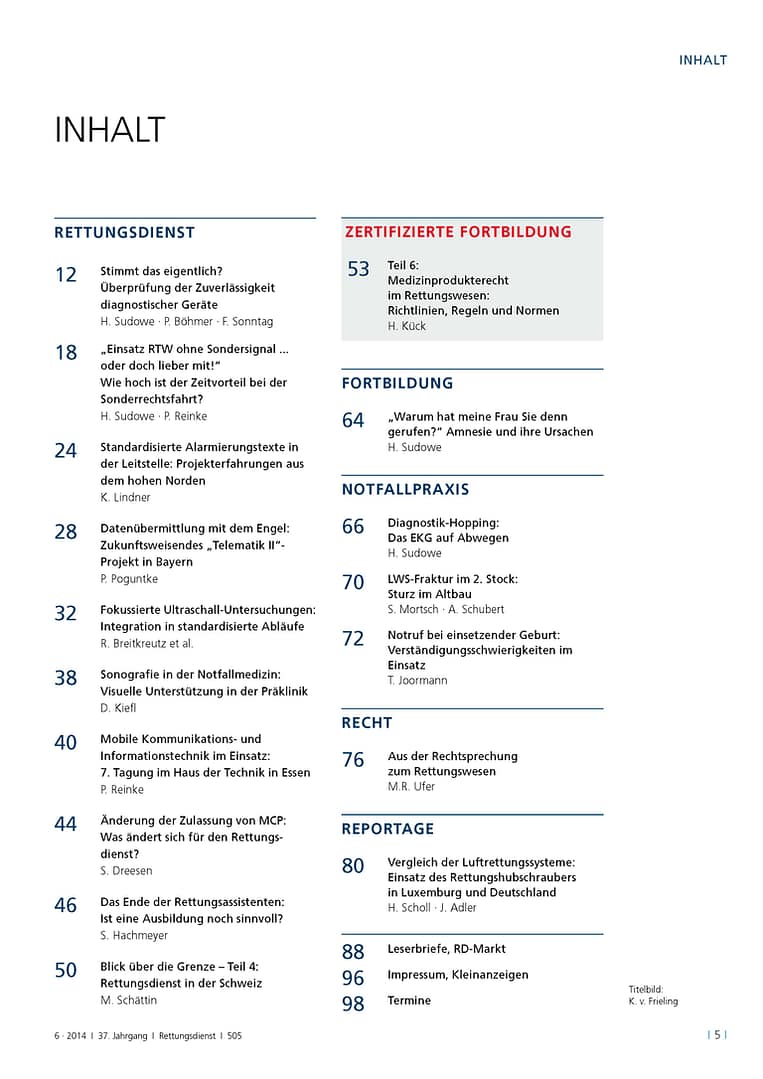 RETTUNGSDIENST 06/2014
