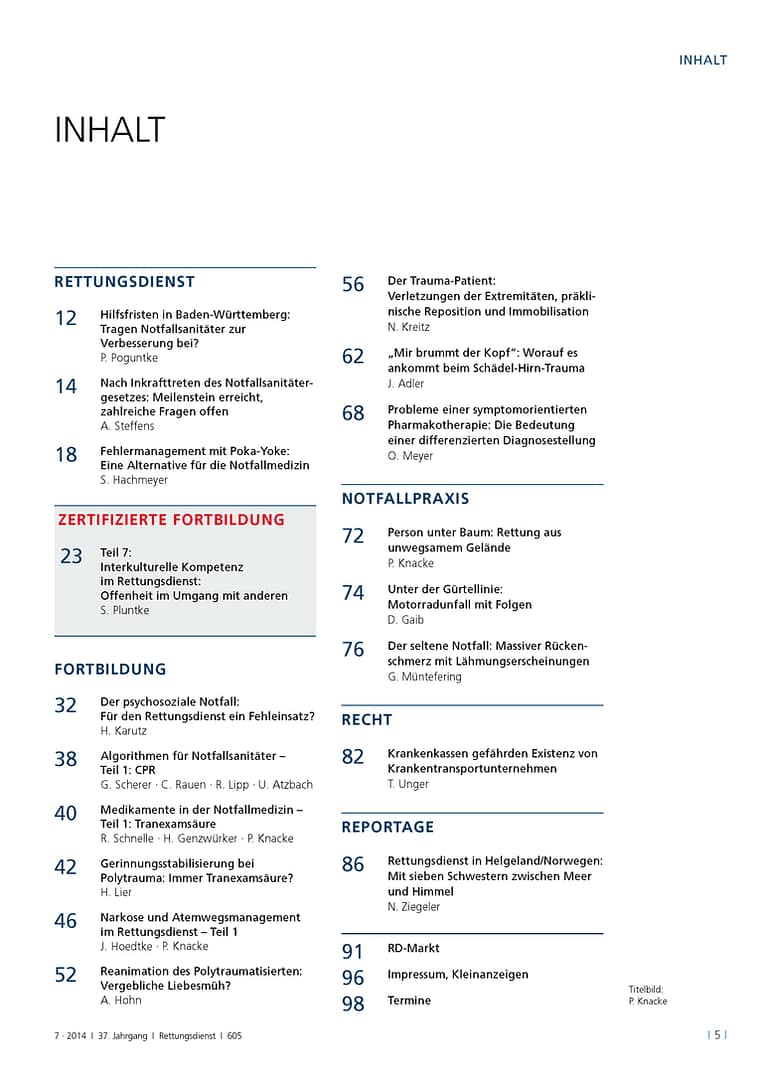RETTUNGSDIENST 07/2014