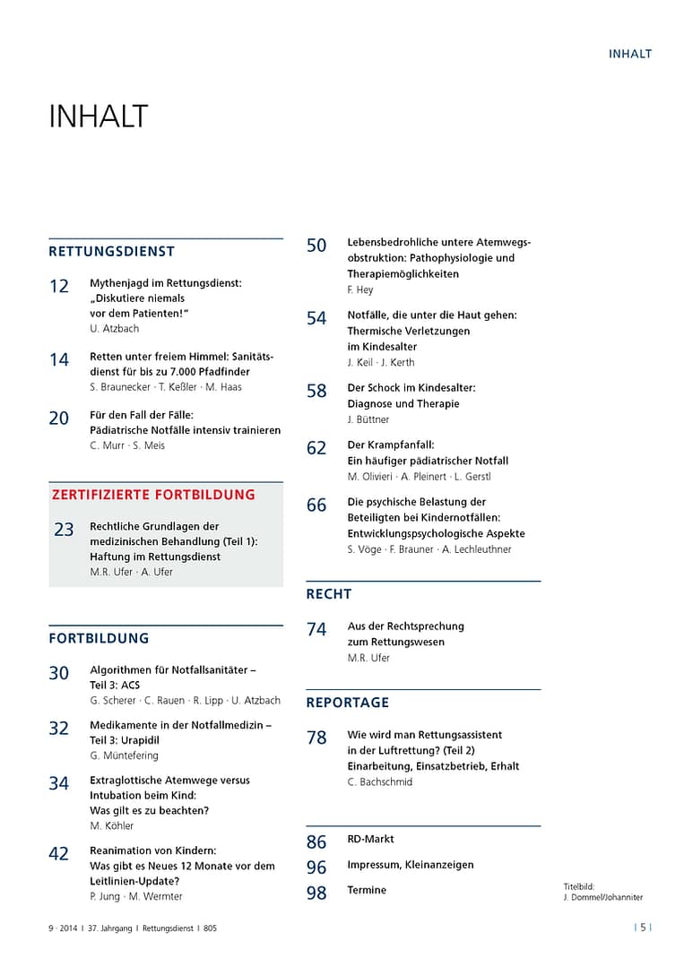 RETTUNGSDIENST 09/2014