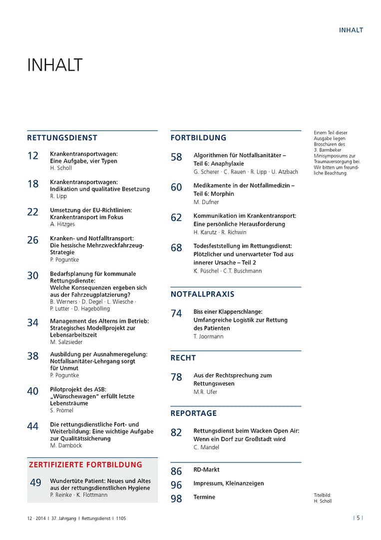 RETTUNGSDIENST 12/2014
