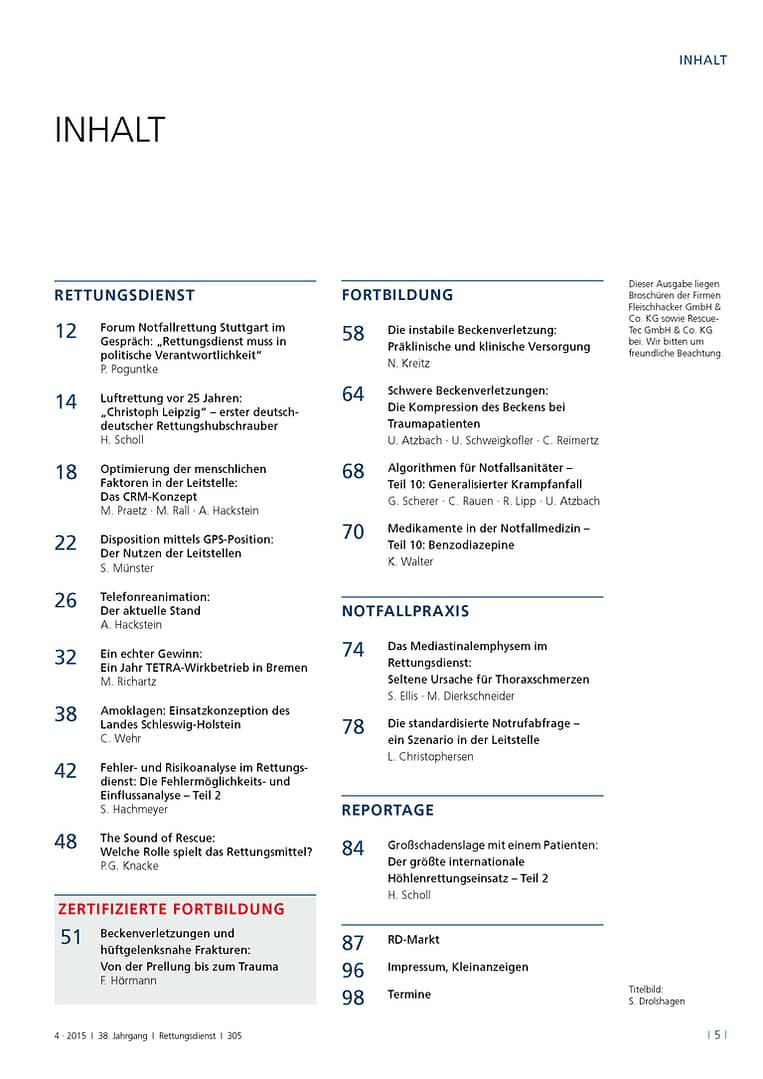 RETTUNGSDIENST 04/2015
