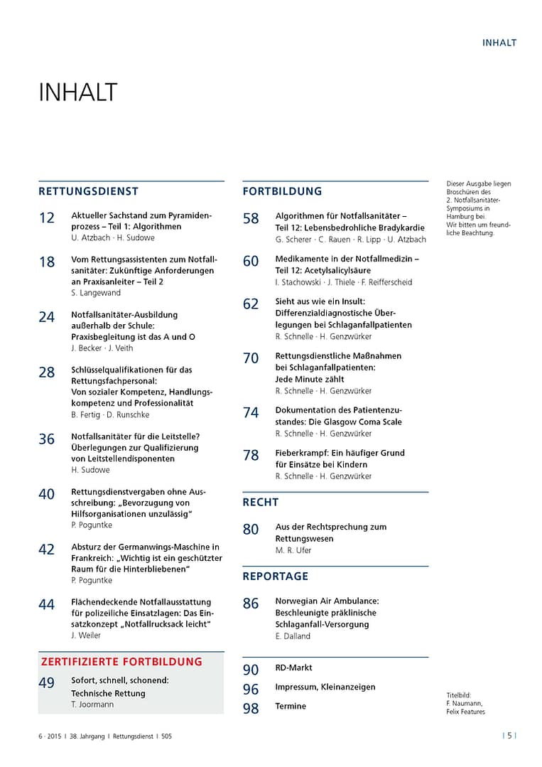RETTUNGSDIENST 06/2015