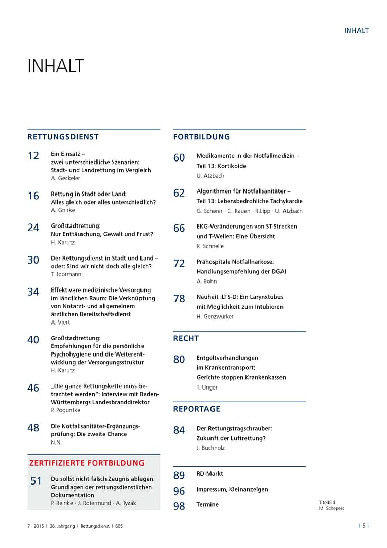 RETTUNGSDIENST 07/2015