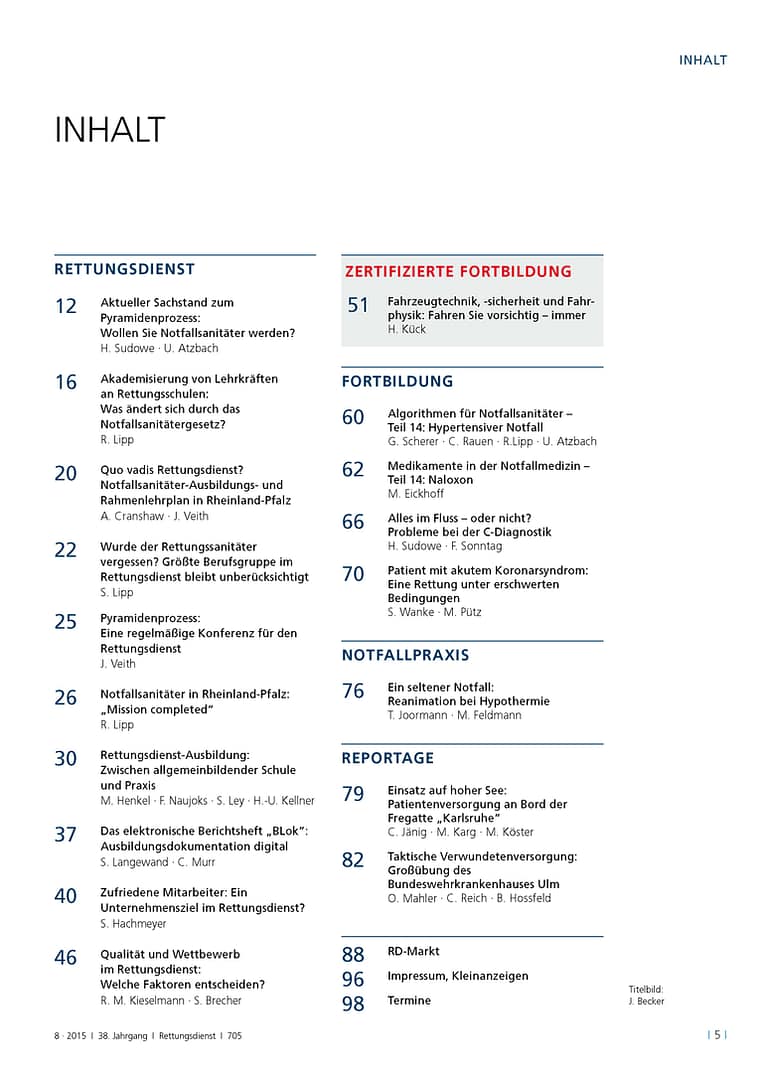 RETTUNGSDIENST 08/2015