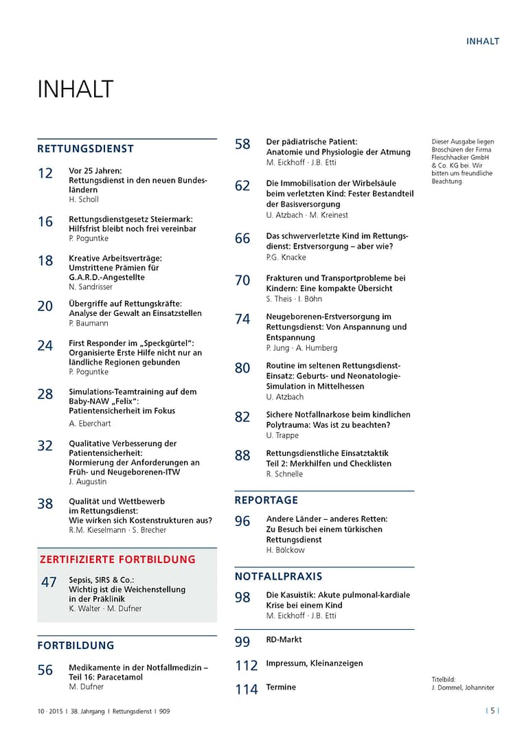 RETTUNGSDIENST 10/2015