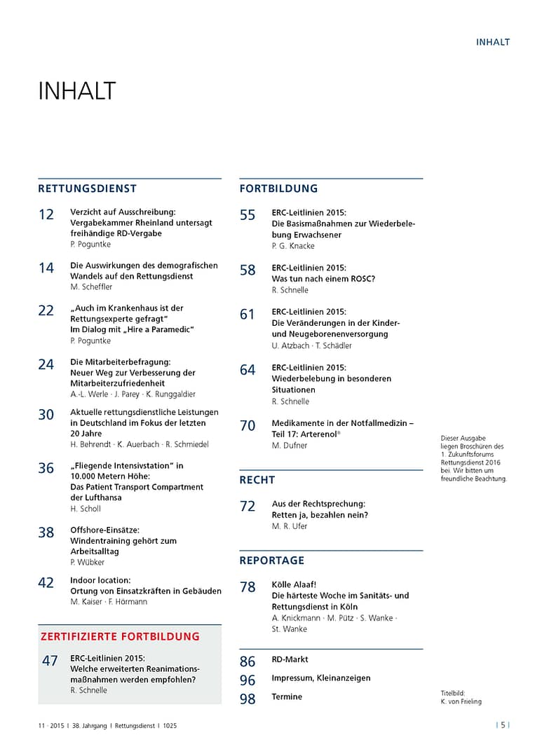 RETTUNGSDIENST 11/2015