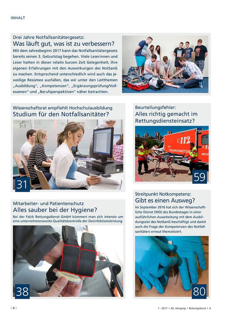 Rettungsdienst 1/2017 - 3 Jahre Notfallsanitäter